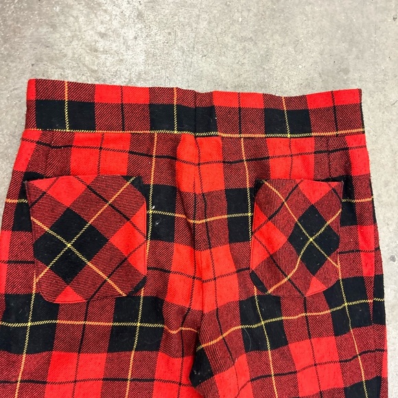 Vintage 70s Mr sabre buffalo plaid bell bottom flare pants wool blend pants - Picture 4 of 5